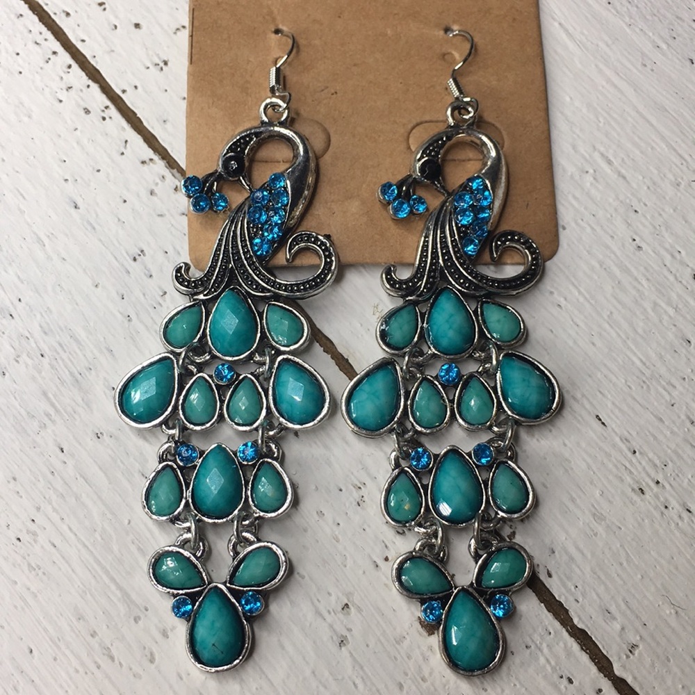 Peacock Earrings - Picture 3 of 6